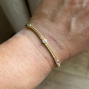 14K gold plated CZ station bracelet